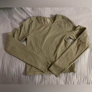 Olive green cropped long sleeve